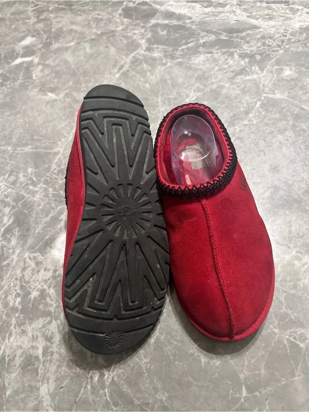 UGG Tasman Men's Slip-On Suede Slippers Red Lined Comfort Size 11